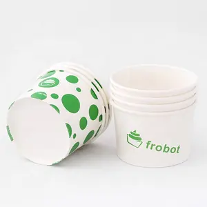 wholesale Disposable ice cream bowl Custom Made Logo Printing Ice Cream Paper Cup Customized