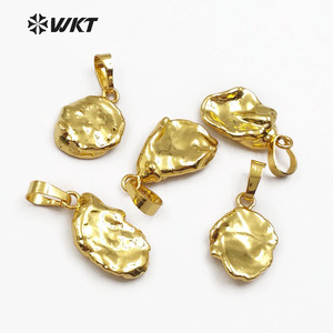 WT-P1409 Simple Conception De <span class=keywords><strong>Perle</strong></span> De Forme Irrégulière Pour La Fabrication De Bijoux Pour Femmes Or Plaqué Naturel <span class=keywords><strong>Baroque</strong></span> <span class=keywords><strong>Perle</strong></span> <span class=keywords><strong>Pendentif</strong></span> - Product Image 3