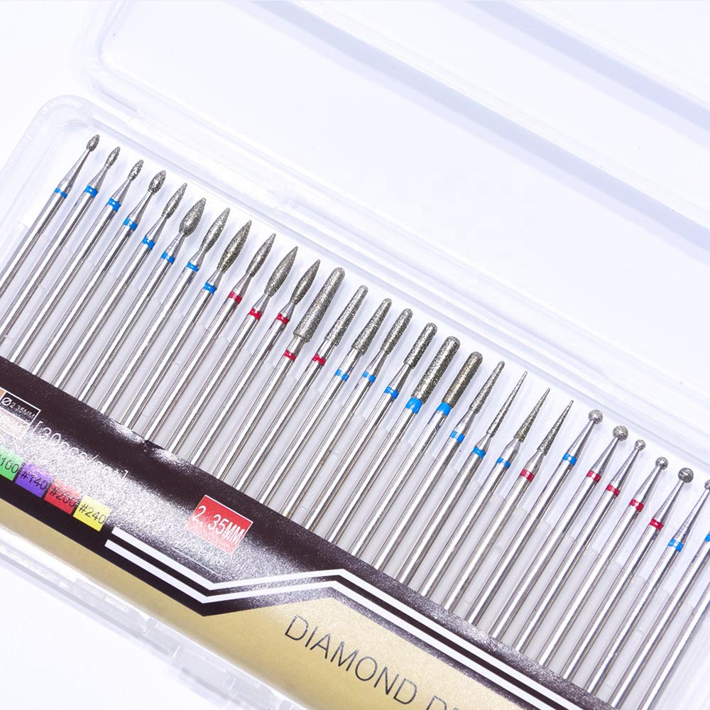 30 шт. сталь 30 Тип Алмазный фрезерный дрель Электрический Фрезер для ногтей, фрезер для файлов карбида полировальные инструменты фрезы для маникюра и сверлами для ногтей, набор, опт