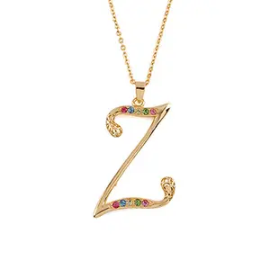 30537 New design 18k gold chain z alphabet pendant