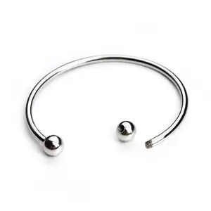 Fashion Steel Ball Screw Wire bangle Bracelet Bead Open Bangle