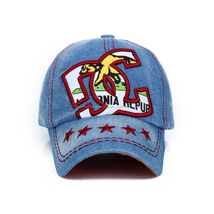 Logo embroidery applique denim baseball Trucker 6 panel caps and Hatter os's Promotional hatter - Product Image 4