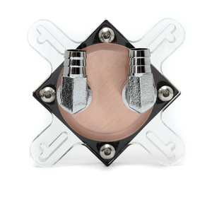 Robinets de refroidissement à eau pour radiateur de processeur d'ordinateur, avec 2 chromecast en cuivre rouge, 74x70x33mm - Product Image 3