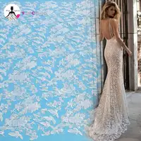 Фантастический дизайн неправильной формы, отличное качество, сетчатая кружевная ткань, Тюль с вышивкой для свадебных платьев