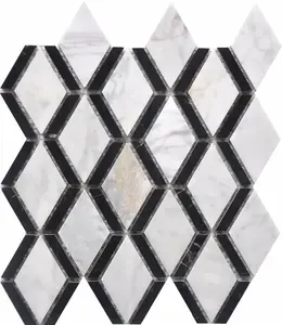 Lander stone carara telha mosaico de mármore branco, novo produto 2017 à prova d' água para banheiro