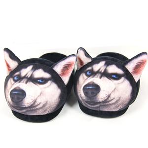 LK Impression 3D chien en forme de peluche drôle husky pantoufles chien intérieur pour garçons - Product Image 2