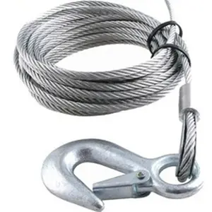 Cable de remolque de emergencia para coche, cuerda de alambre de acero recubierto de PVC, resistente, con ganchos