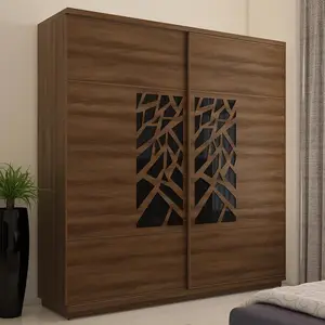 Autumn Wardrobe Closet with 2 Sliding Doors in Melamine Finish with Accessories for Clothes