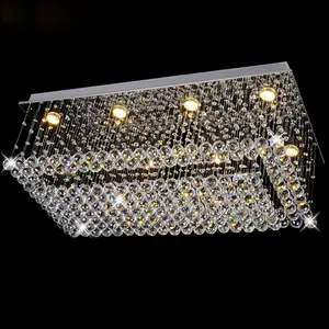 Thaïlande populaire de plafond de bâti de lampe de salon Moderne lustre rectangulaire en cristal rectangle