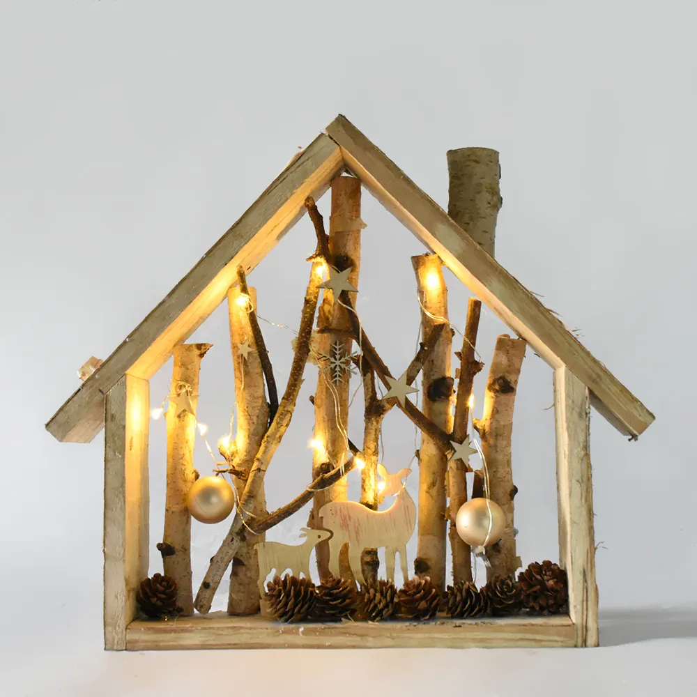 Bsci artesanato de madeira de pássaro natural, artesanato de natal, use, enfeite de madeira, decoração caseira