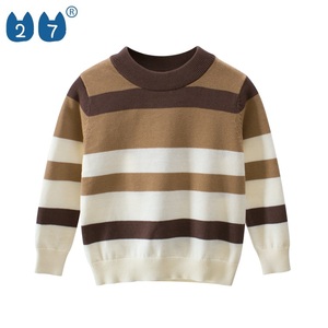 <span class=keywords><strong>Pull</strong></span> à rayures pour garçons, chandail 100% en coton, pour enfants, vente en gros, automne, - Product Image 2