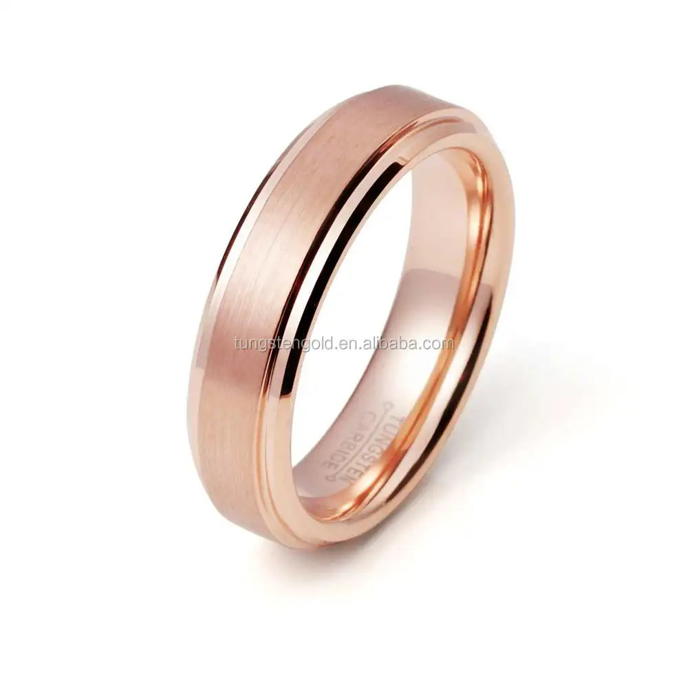 Hot Selling Sieraden 857 Tungsten Carbide Ring 18 K Rose Gold Brushed Wedding Band Ring