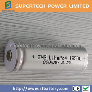 Ifr18500 800 mAh 3.2 v lifepo4 recargable batetry con tapa superior - Product Image 2