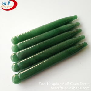 Doğal yeşil yeşim kalem şekil gua sha noktası/değnek guasha kurulu masaj aracı kazıma Çin geleneksel akupunktur - Product Image 5