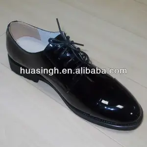 XC, mens formal occasion officer style patent leather hi-gloss black dress shoes HSA026