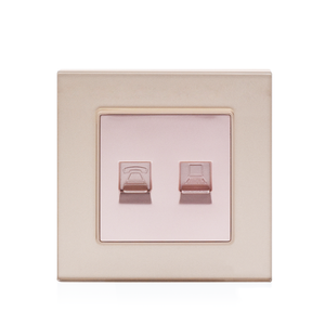 Smartdust Blanc Verre Trempé <span class=keywords><strong>Double</strong></span> RJ11 Téléphone RJ45 LAN <span class=keywords><strong>Prise</strong></span> Ordinateur - Product Image 5