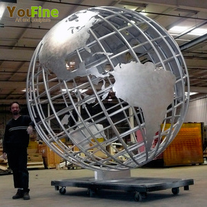 Carte du monde <span class=keywords><strong>En</strong></span> Acier Inoxydable <span class=keywords><strong>Globe</strong></span> Sculpture - Product Image 5