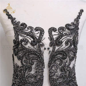 Nero di cristallo di patch <span class=keywords><strong>accessori</strong></span> abito <span class=keywords><strong>da</strong></span> sposa di applique <span class=keywords><strong>per</strong></span> il vestito <span class=keywords><strong>da</strong></span> <span class=keywords><strong>sera</strong></span> - Product Image 3