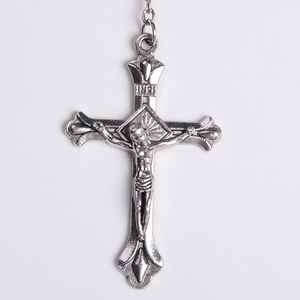 <span class=keywords><strong>Collana</strong></span> Rosario Cattolica con Perline Rotonde in Lega di <span class=keywords><strong>Ferro</strong></span> a Croce, Vendita all'Ingrosso - Product Image 3