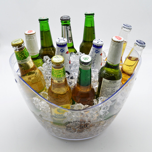 ビールのための楕円形の透明なプラスチック制の氷のバケツ卸売 - Product Image 1
