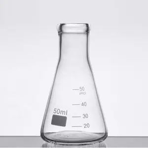 रसायन विज्ञान संग्रह 1.75 oz (50 mL) को Erlenmeyer कुप्पी ग्लास फ्लास्क की बोतलें