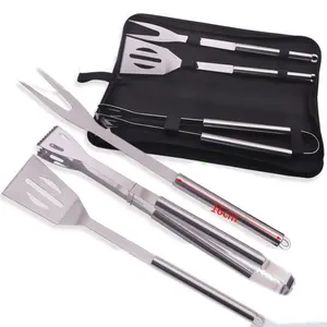 3pcs extended handle BBQ tool set with nylon bag