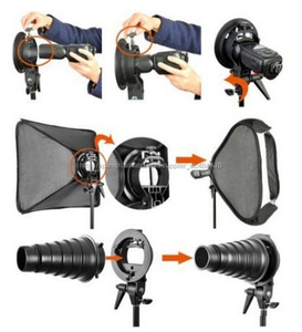 Retrato o fotografía de producto 80 * 80 cm con adaptador de <span class=keywords><strong>flash</strong></span> softbox tela photo studio lighting kit - Product Image 5