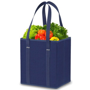 Sac fourre-tout d'épicerie réutilisable personnalisable boîte à provisions pliable <span class=keywords><strong>tissu</strong></span> tissé imprimé Logo manipulé Type fait non tissé - Product Image 5