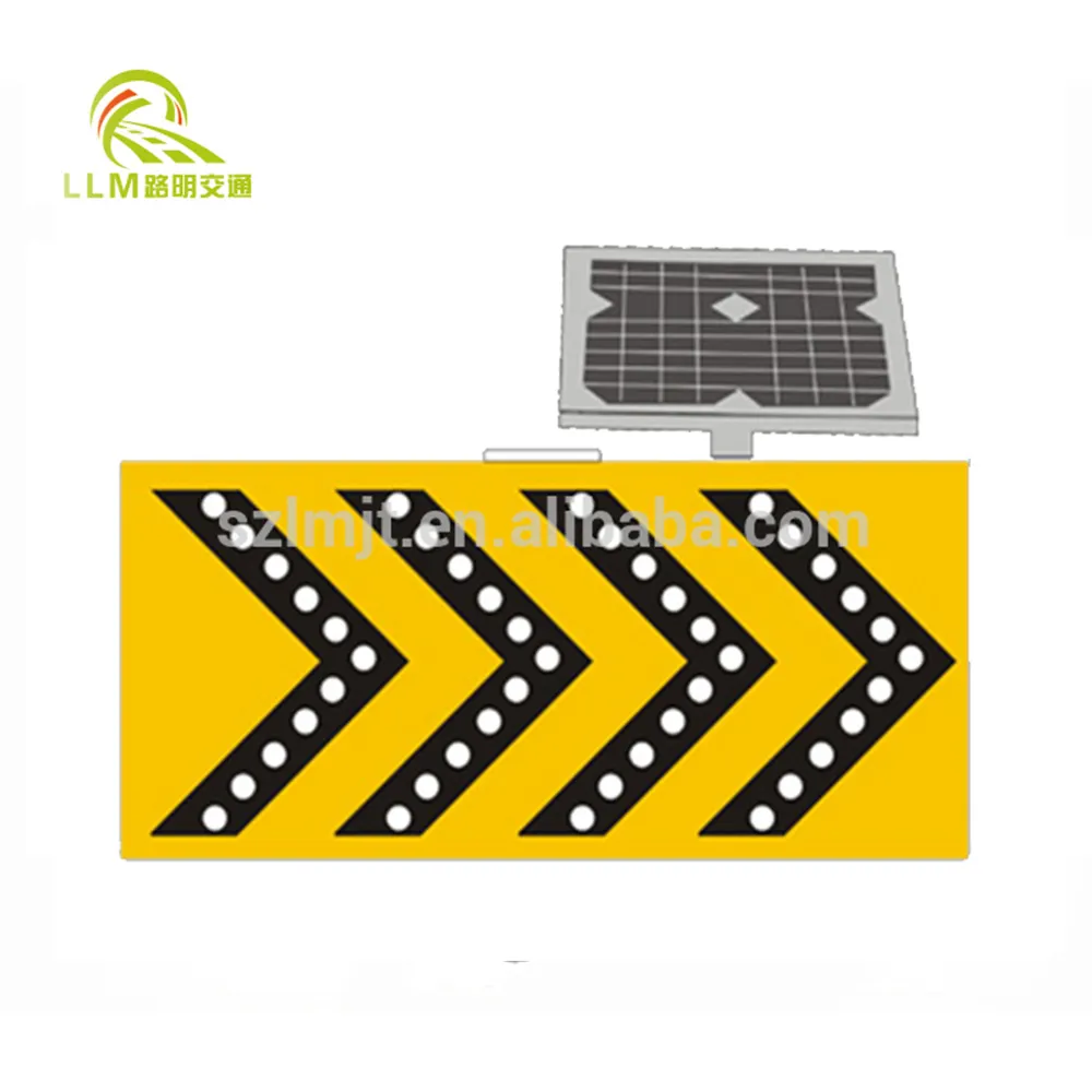 Solar Lalu Lintas Panduan Tanda LED Solar Road Safety Tanda Peringatan untuk Mobil dan Pejalan Kaki