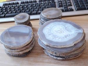 Luxury Coffee Shop Natural White <strong>Agate</strong> <strong>Coasters</strong> - Product Image 2