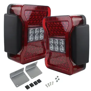 USA Pair Led Tail Lights Brake Reverse Turn Signal Rear Light Replacement For Jeep Wrangler JK 2007-2017