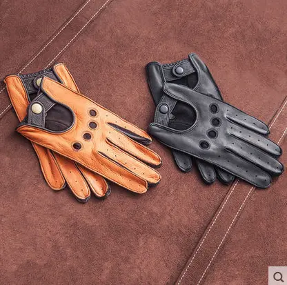Wholesale men deerskin leather gloves for driving fashion man leather glove mens leather driving gloves winter