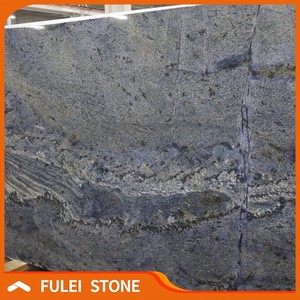 Bookmatched exótico granito azul Bahía wallstone diseño mural - Product Image 3