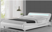 Cadre de lit en Faux cuir avec affichage LED, 4ft6 5ft