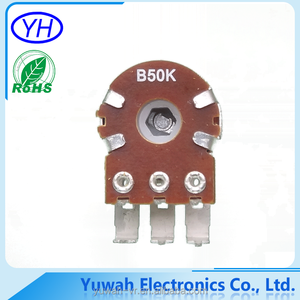 Custom 16 MM 2 Gang film coal rotary linear B101 b102 ohm potentiometer - Product Image 2