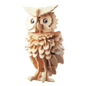 Child Adult Jigsaw Game Assembly Model Educational Toy Wood colorful Owl Wooden Puzzle 3D DIY Toy