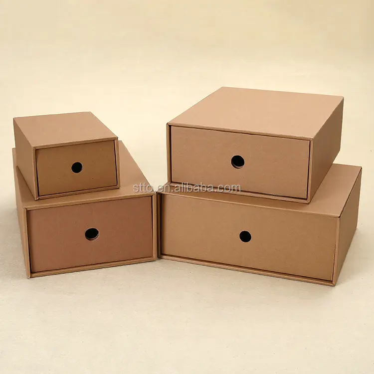 Riciclato scatola di scarpe di cartone ondulato Scatola di imballaggio di Scarpe con scivolo cassetto