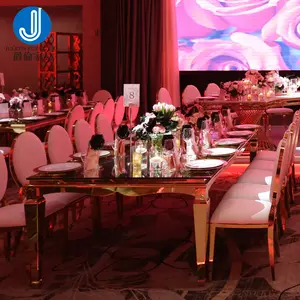 Luxury Hotel Banquet Wedding Reception Items Glass Tables For Weddings Gold Wedding Table