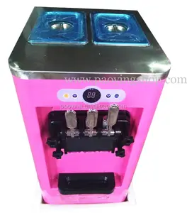 Mini Escritorio de pequeña capacidad para uso comercial, máquina para hacer helados suaves de 3 sabores, 13-18L R22 220v 50Hz