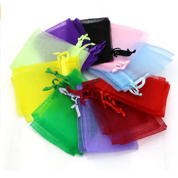 Смешанный цвет ювелирных изделий Упаковка Drawable органза сумки 7x9 см подарочные пакеты и сумки мешки упаковки