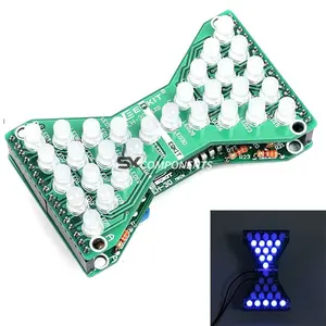 DC 5V Blue LED Electronic Hourglass DIY Kit Speed Adjustable Funny Electronic DIY Kits LED Double Layer PCB Board