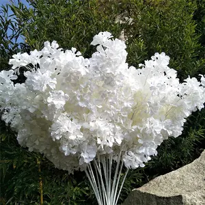 F-1435 Artificielle Pas Cher Pendaison Rose Blanc Branches de Fleurs De Cerisier En Soie Fleurs De Mariage Centres De Table