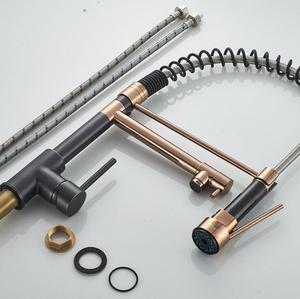 <span class=keywords><strong>Robinet</strong></span> de cuisine industriel extractible, mélangeurs à montage sur pont, <span class=keywords><strong>robinet</strong></span> de lavabo de cuisine en laiton <span class=keywords><strong>flexible</strong></span> <span class=keywords><strong>avec</strong></span> douchette extractible - Product Image 5