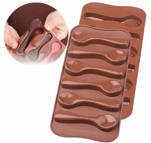 Siliconen Lepel Chocolade Schimmel 6 Holtes Snoep Maken Mallen Diy Specialiteit Bakvormen