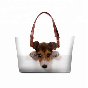 经典手提袋图案杰克罗素狗印花拉链手袋为十几岁的女孩 - Product Image 1
