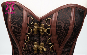 <span class=keywords><strong>Corsetto</strong></span> Steampunk Marrone Gotico CORZZET con Chiusura Posteriore in Acciaio e Allacciatura <span class=keywords><strong>per</strong></span> Halloween - Product Image 5