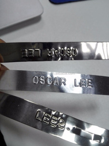 Ruban de gaufrage métallique compatible <span class=keywords><strong>Dymo</strong></span> 32500, étiquette en acier inoxydable non adhésive pour kit de gaufrage Rhino M1011 - Product Image 2