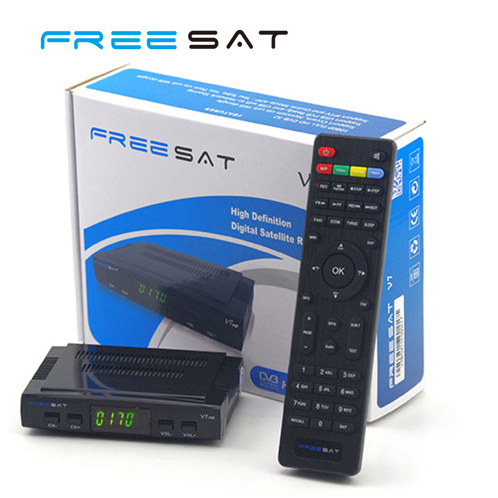 Mejores Precios Freesat Mini V7 HD TV Vía Satélite Receptor DVB-S2 Apoyo USB WiFi Dongle