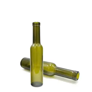 empty delicate popular mini 200ml antique green vintage wine champagne glass bottles with cork for wine or olive oil