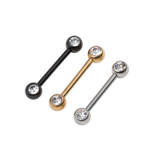 Doule Gemme Capezzolo Acciaio inox 316L <span class=keywords><strong>Piercing</strong></span> - Product Image 2